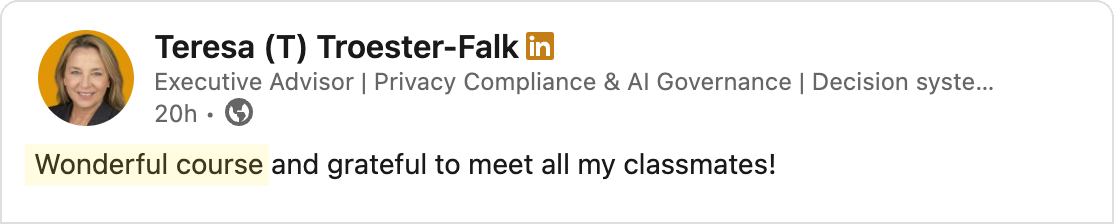 Testimonial - Teresa Troester-Falk