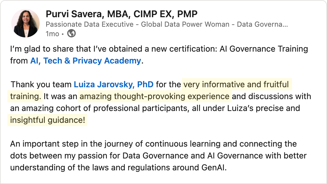 Testimonial - Purvi Savera