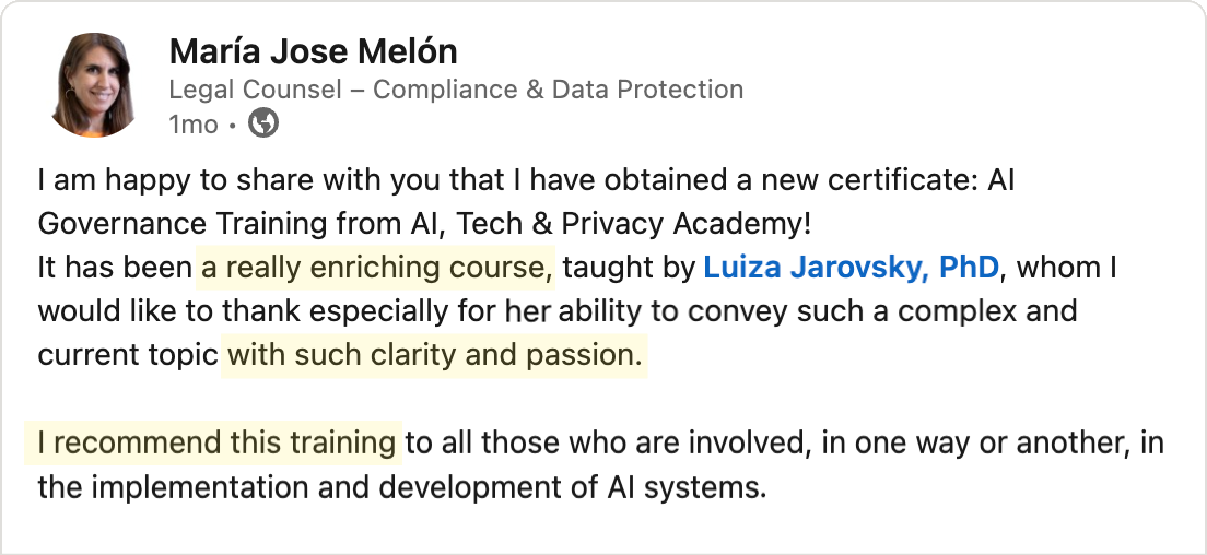 Testimonial - Maria Jose Melon