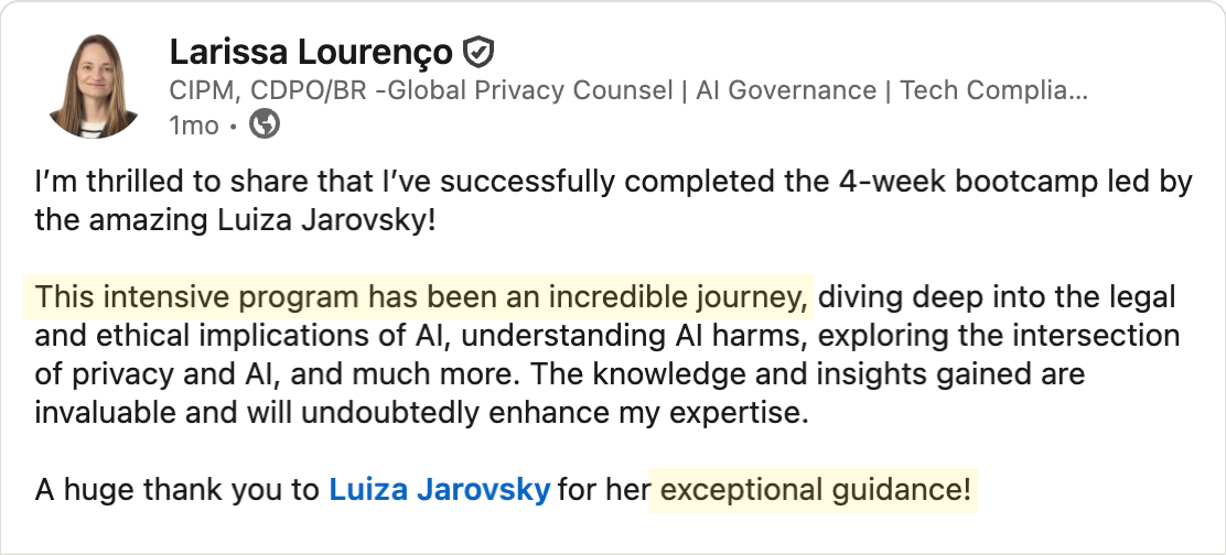 Testimonial - Larissa Lourenco