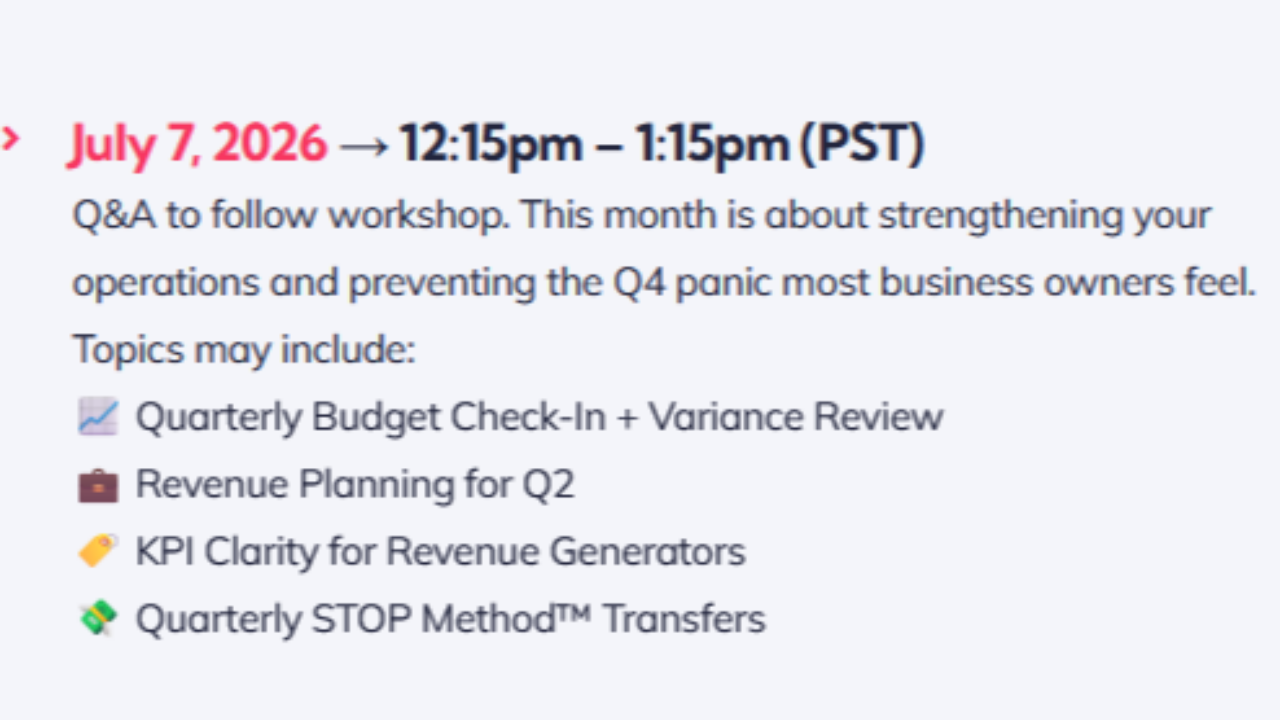 Agenda for type a personalitiies