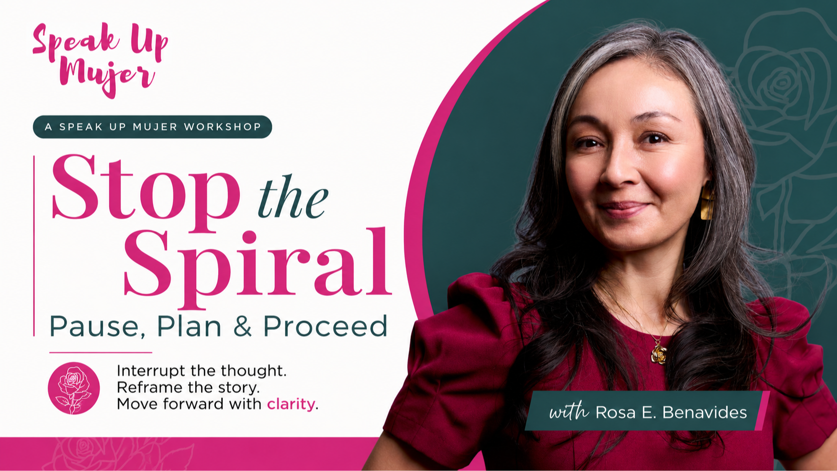 Amplify Your Voice Public Speaking On Demand Virtual At Your Pace program for Latinas Mujeres Women first generation first gen professionals and business women to improve their public speaking skills and do a way with their fears of speaking up and feel more confident