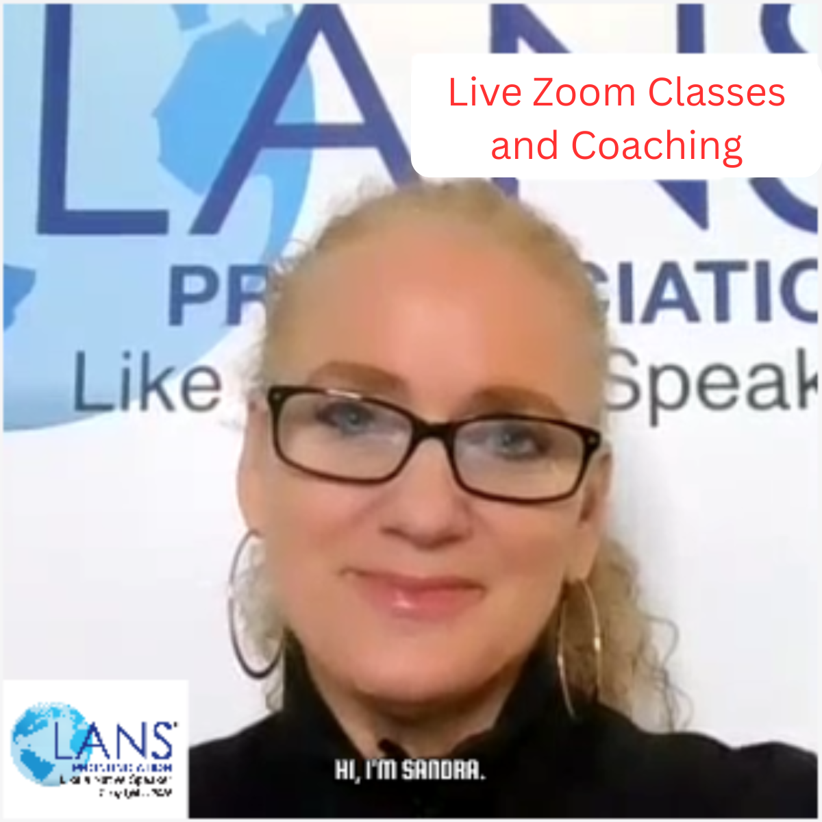 Live Zoom English pronunciation coaching session with Sandra using the LANS method