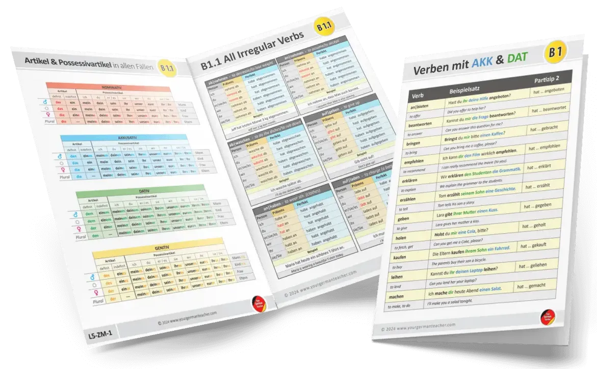 German verb lists learn German online course