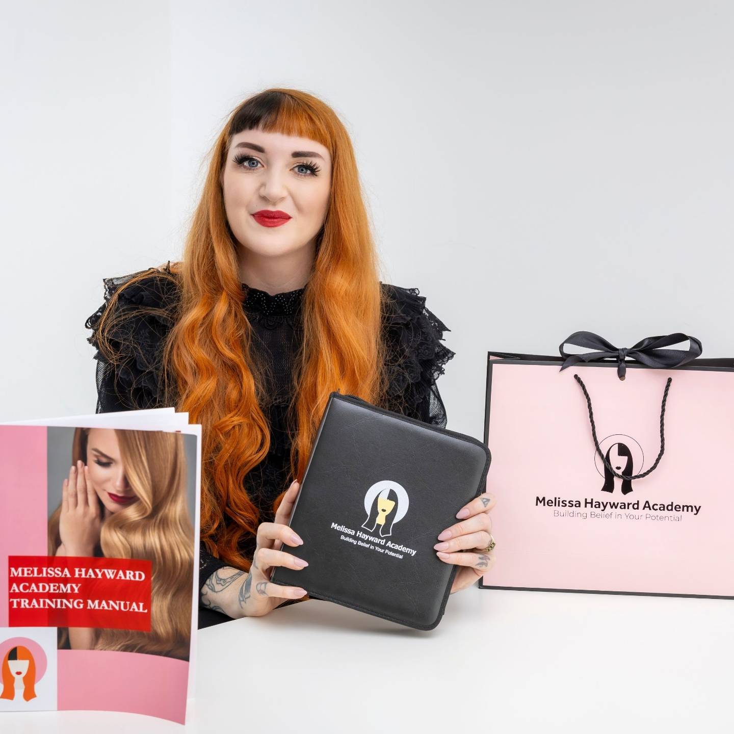 Melissa Hayward with her hair extensions training students in Dublin