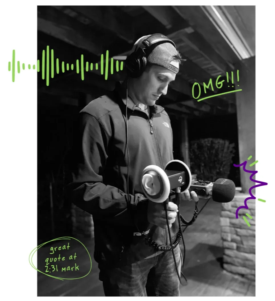 Prologue team recording storytelling interview