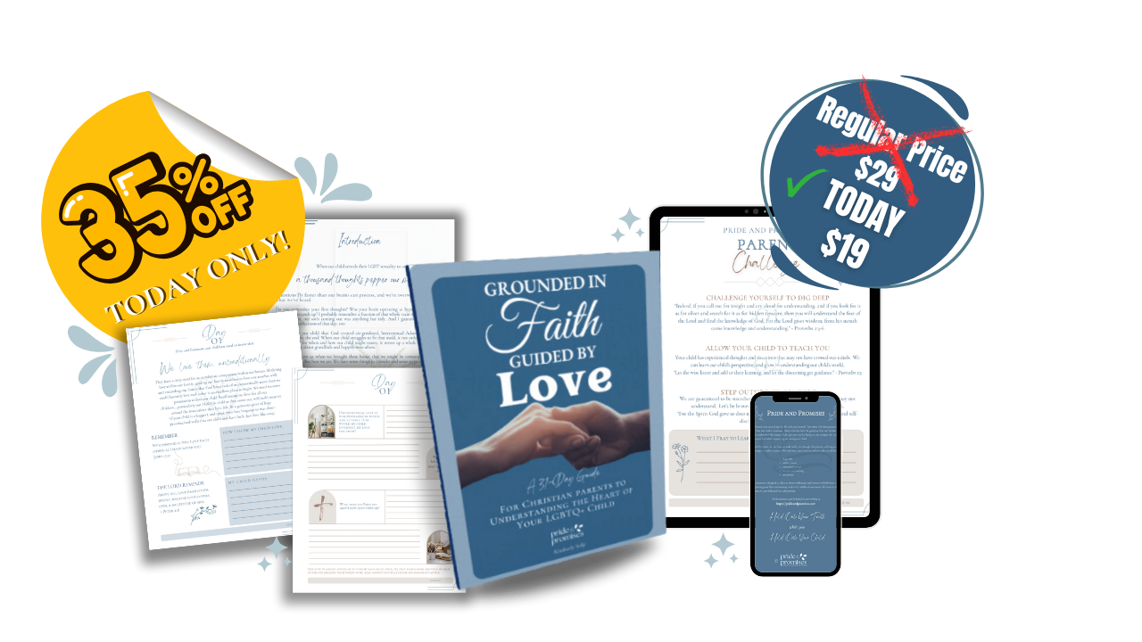 Graphic showing the 31-Day Christian parent workbook bundle with a 35% off discount on Pride and Promises
