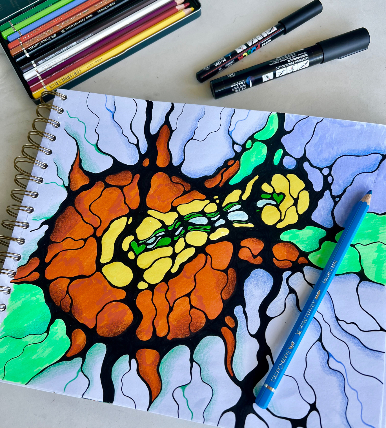 NeuroGraphica-style drawing used for reflection and inner clarity