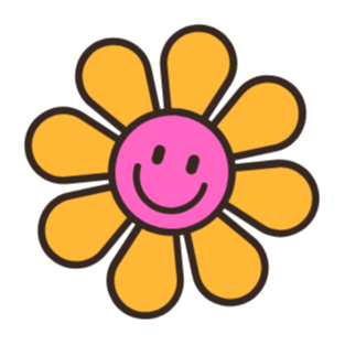 Yellow and pink smiley face flower