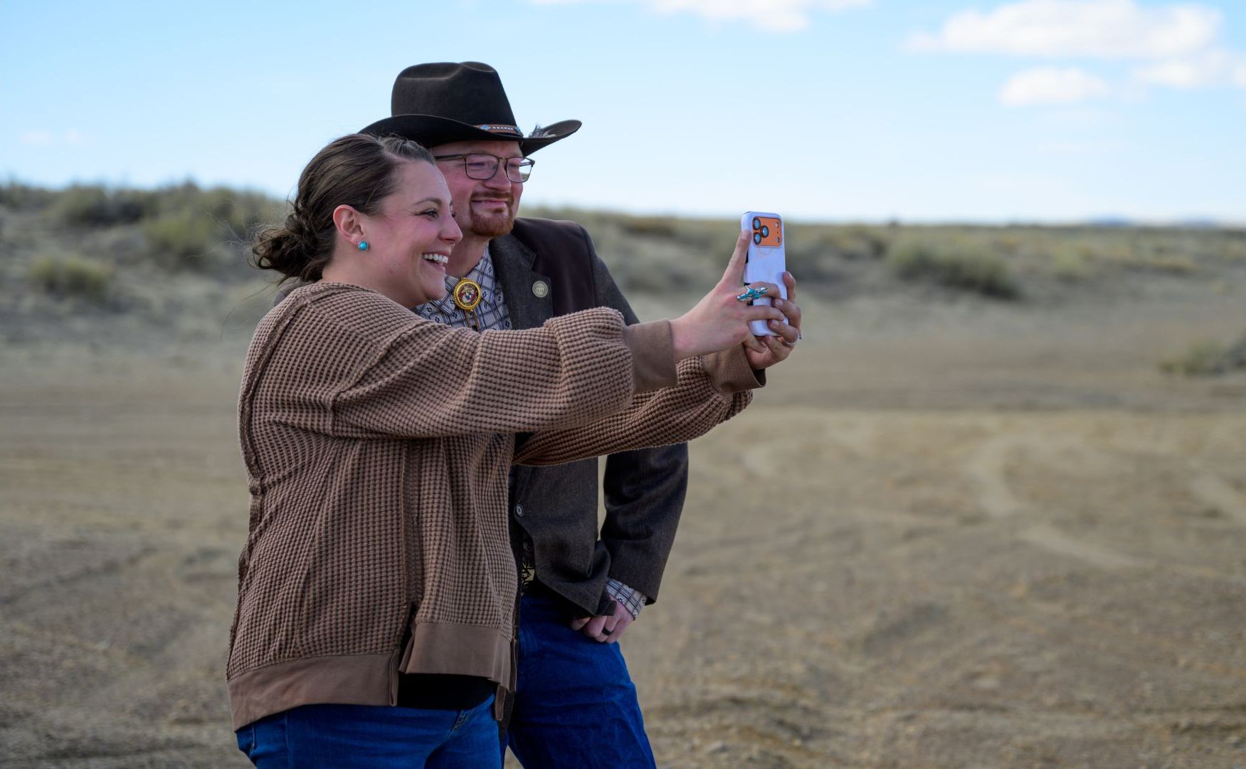 "Shawn Moore and Carrie Bollock participating in the WY We Care Keep Breathing suicide prevention campaign"