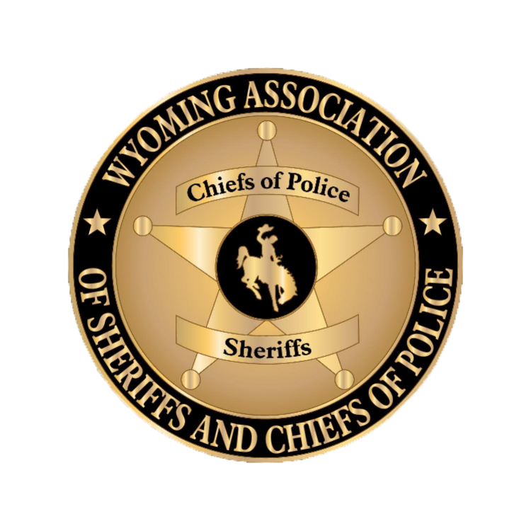 Logo used in a PROSPER Together campaign: circular gold and black Wyoming Association of Sheriffs and Chiefs of Police emblem featuring a sheriff’s star, rider symbol, and the words “Chiefs of Police” and “Sheriffs.” Campaign Lead: PROSPER Together Sponsor Recognition: Wyoming Association of Sheriffs and Chiefs of Police (WASCOP) — https://www.wascop.com/