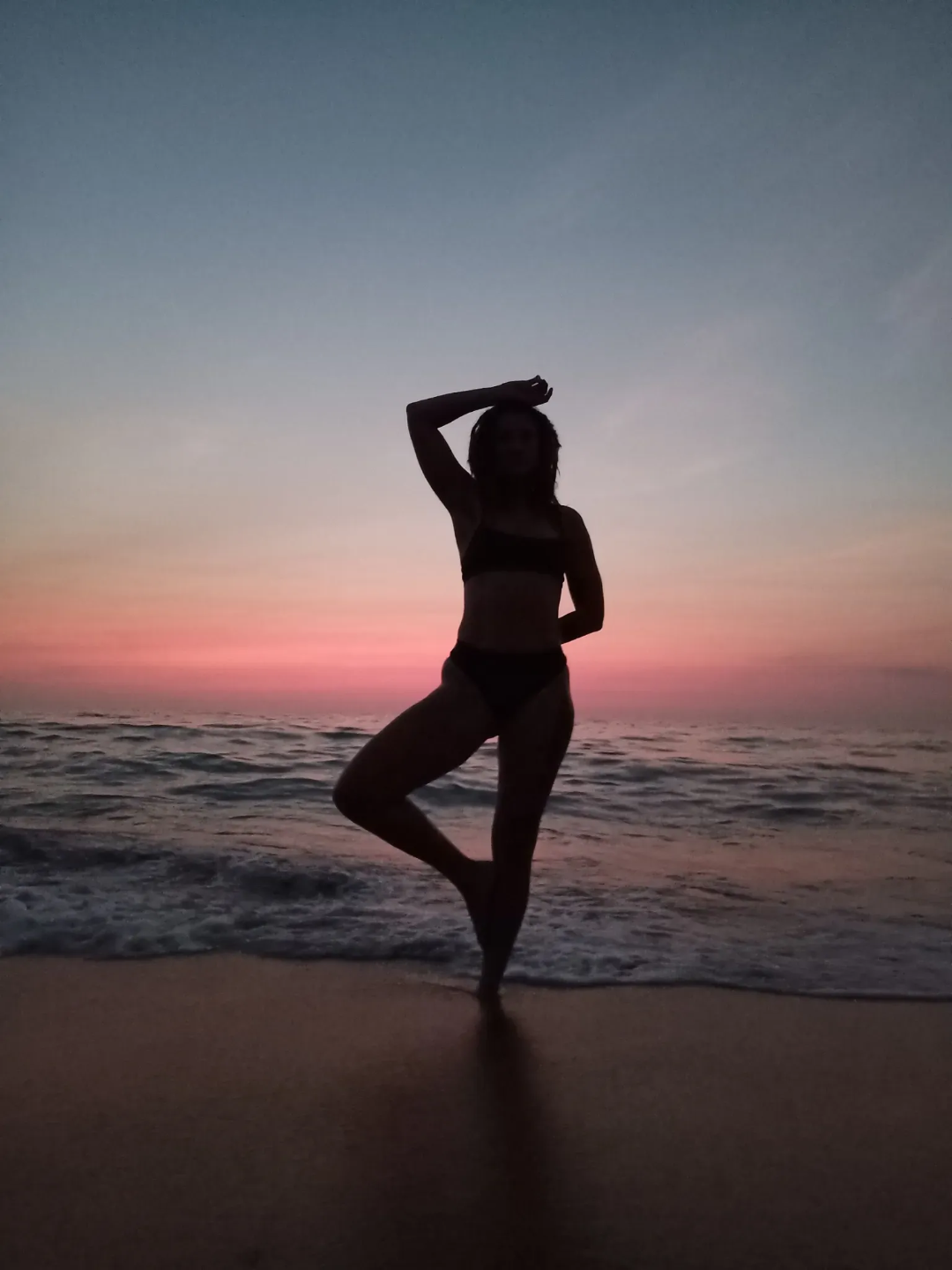 Silhouette at sunset on the beach
