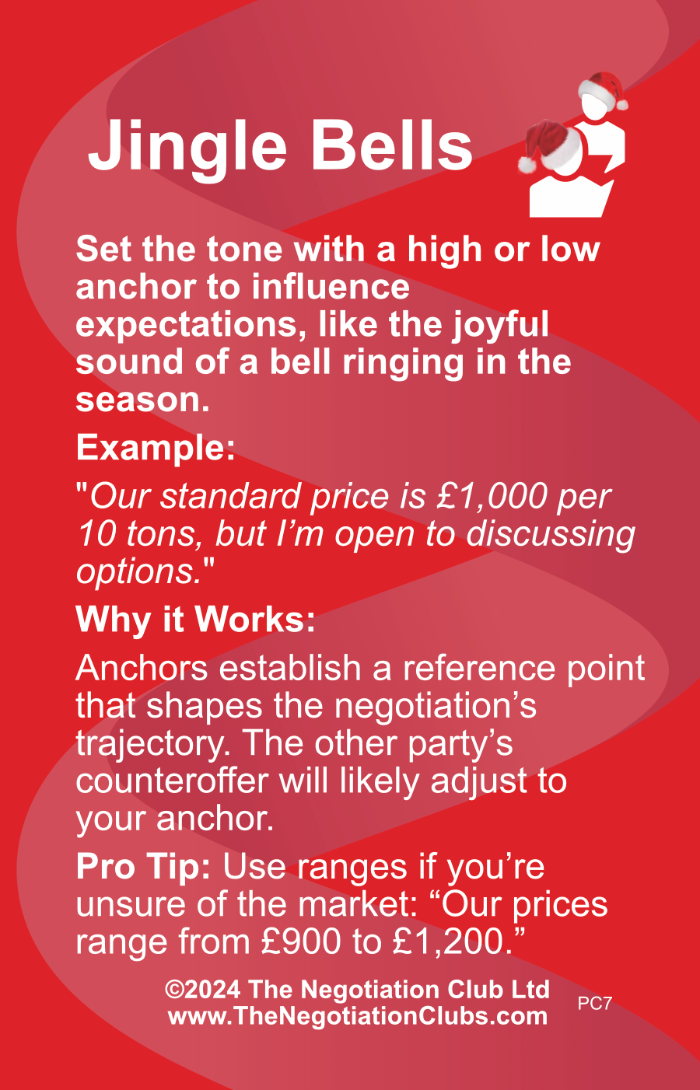 Christmas Themed Negotiation Tactic for 'Jingle Bells' Tactic