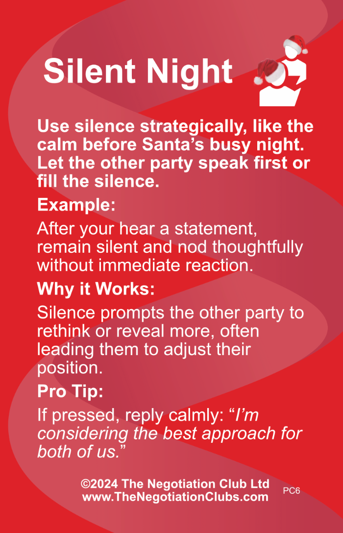 Christmas Themed Negotiation Tactic for 'Silent Night' Tactic