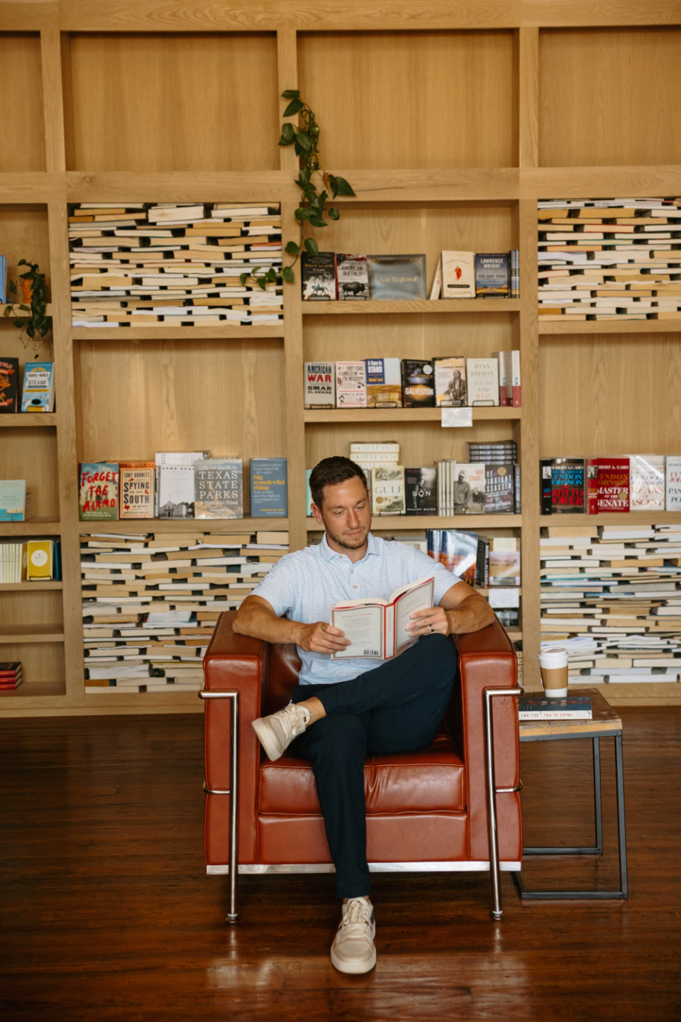 Michael Smeltzer, founder of Change the Pattern, reading in his study