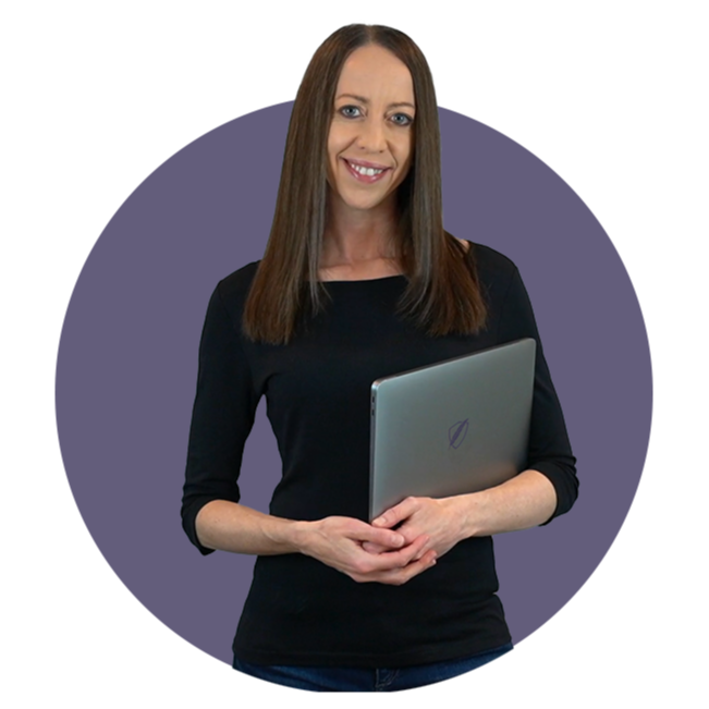 JB with laptop in circle