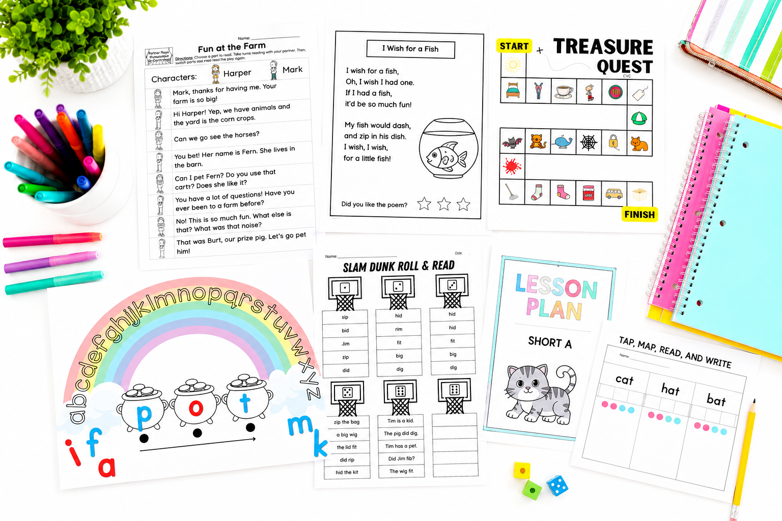 materials from the resource hub of Launching Literacy