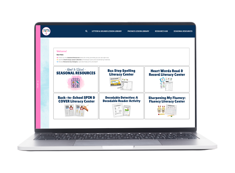 bulletin board with new monthly resources posted