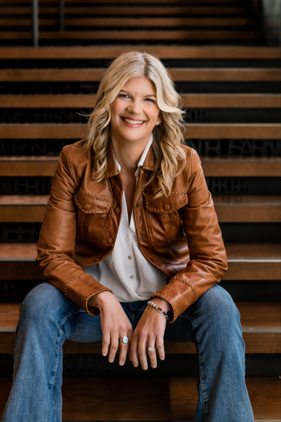 Woman presenting to small group