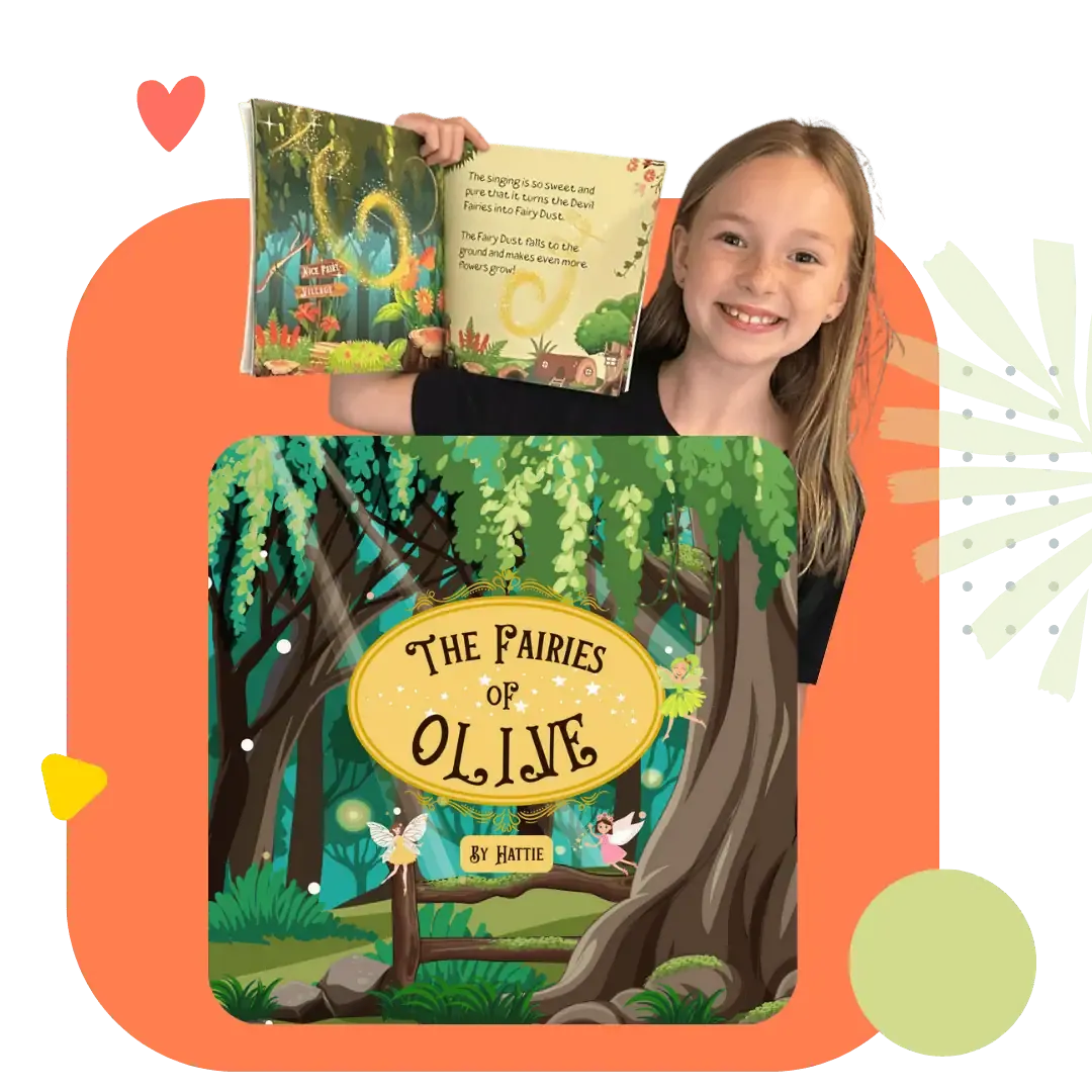 Spotlight of Hattie's storybook, the Fairies of Olive made at Treasured Heart Stories