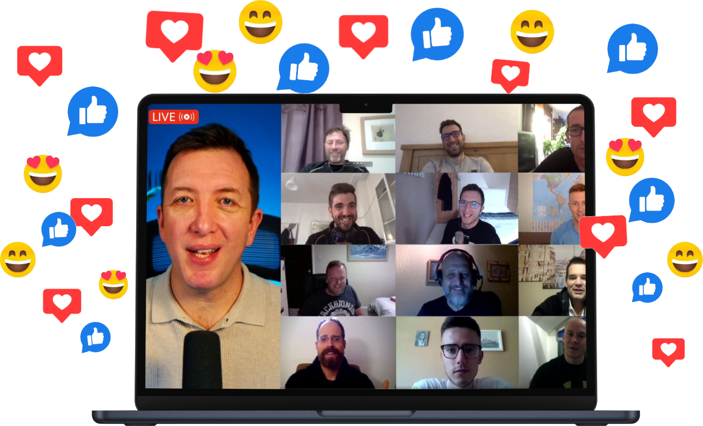 Image of members of Drop Ship Formula attending a live coaching call