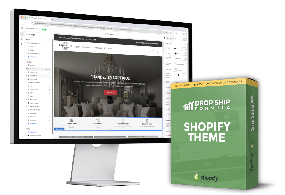 Image of the Drop Ship Formula custom Shopify theme