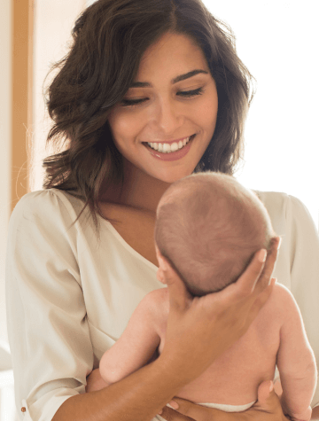 Mother holding baby