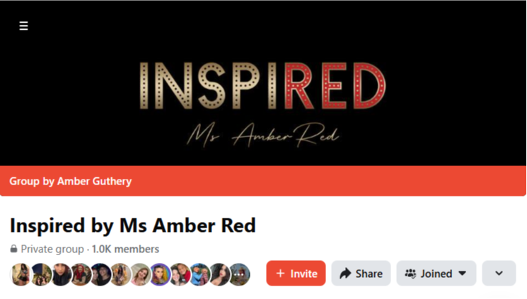 Join the Inspired by Ms Amber Red Facebook group