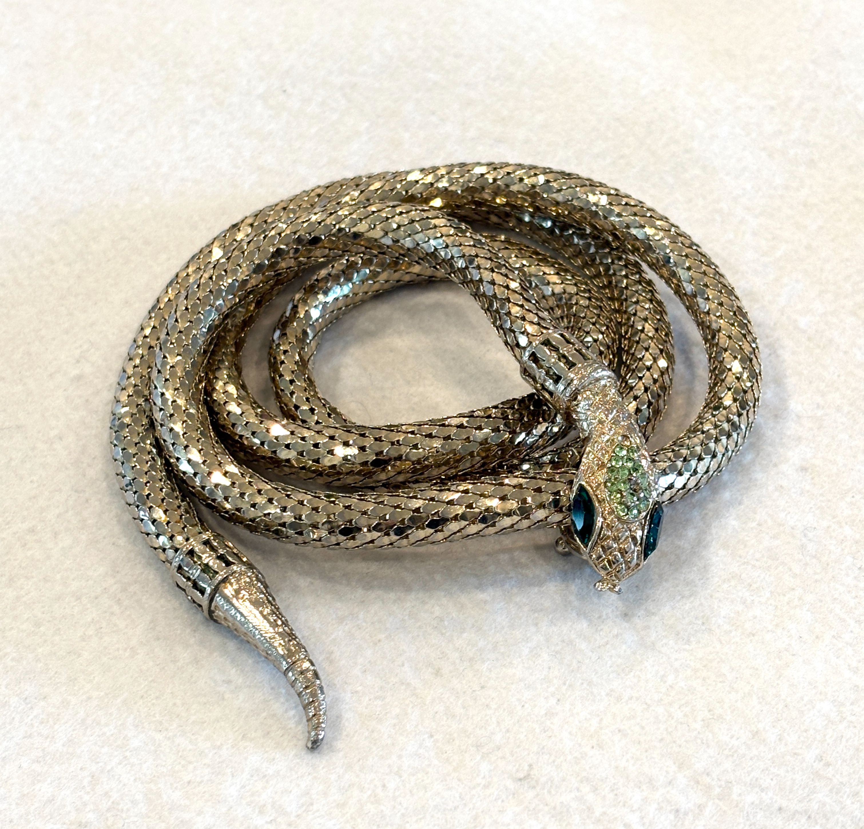 sparkling vintage metal mesh snake