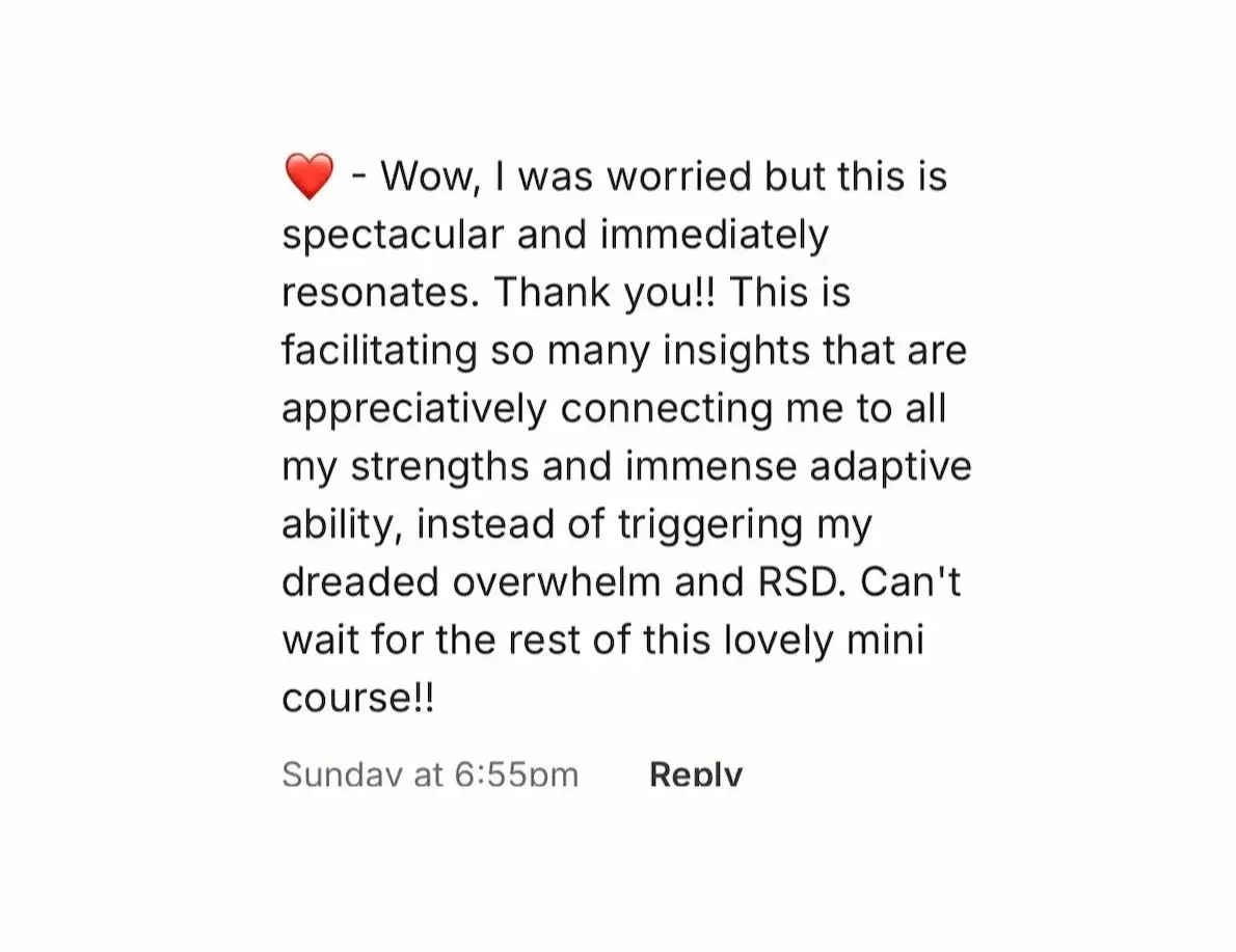 Reader testimonial screenshot