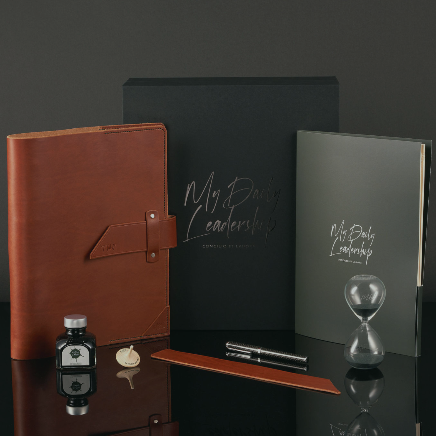 MDL Membership luxury Leadership Toolbox including monogrammed leather journal cover