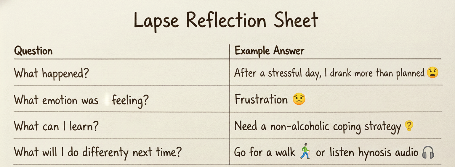 How to manage lapses in drinking