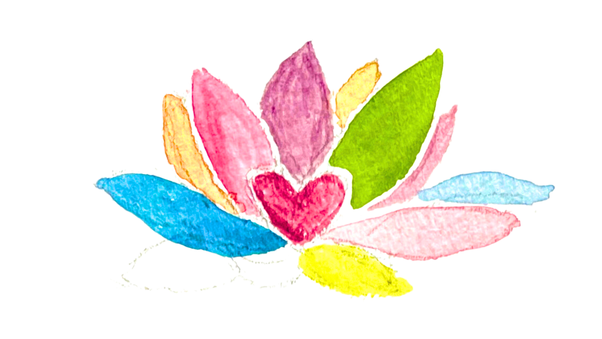 hand drawn watercolor multicolor lotus