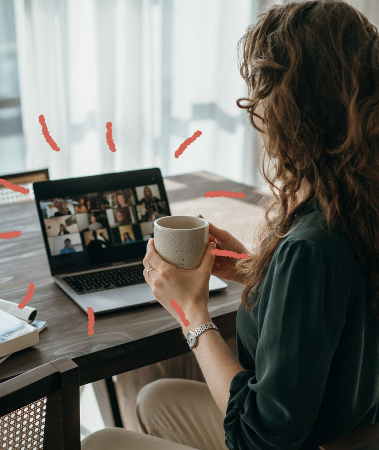 A person sits on a rock, gazing into the distance, with clouds overhead and three birds flying in the sky.