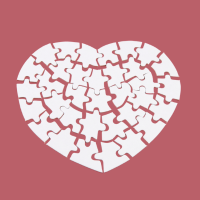 Heart jigsaw icon