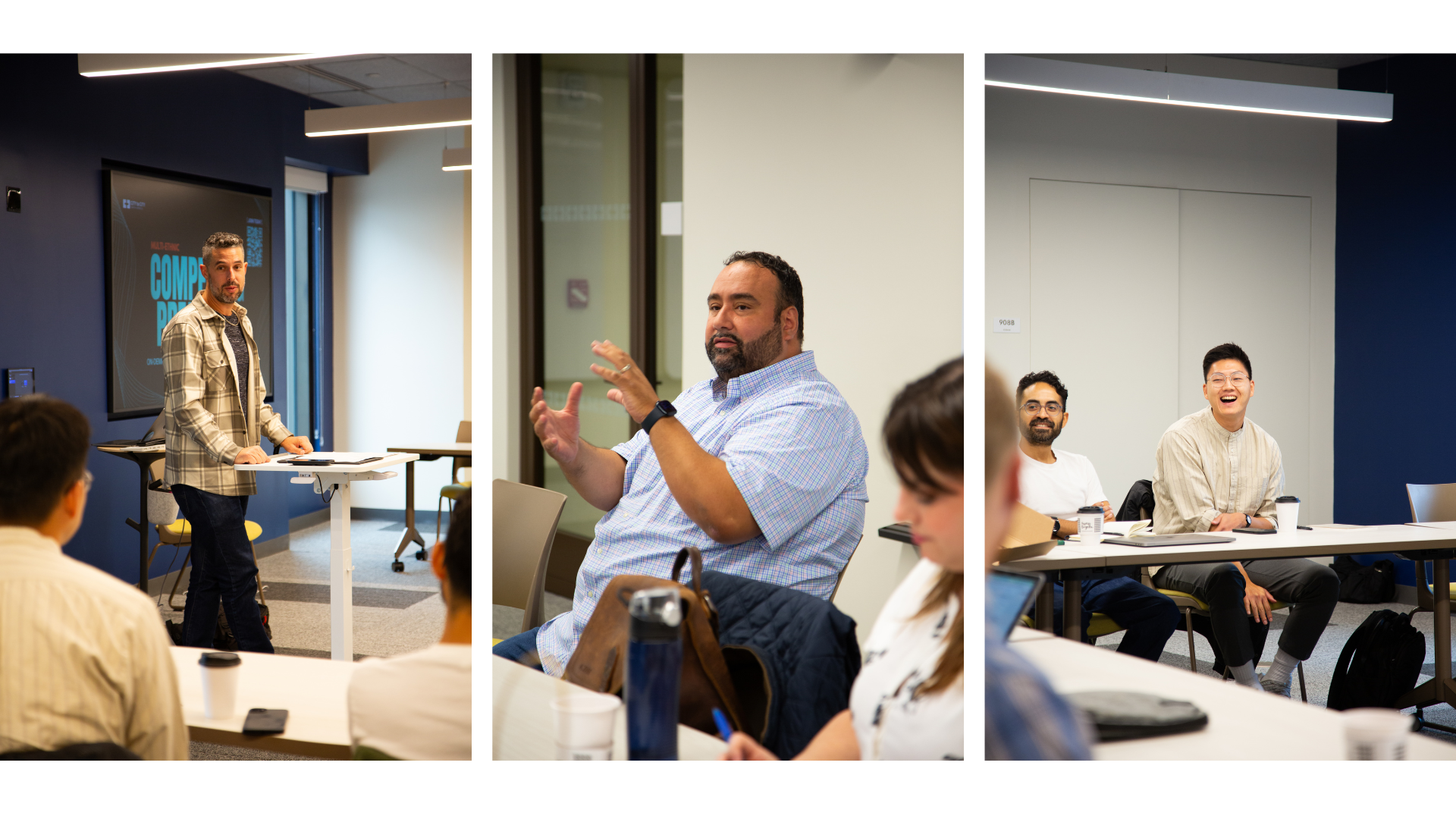 Group of leaders discussing sermon techniques at the NYC Preaching Lab