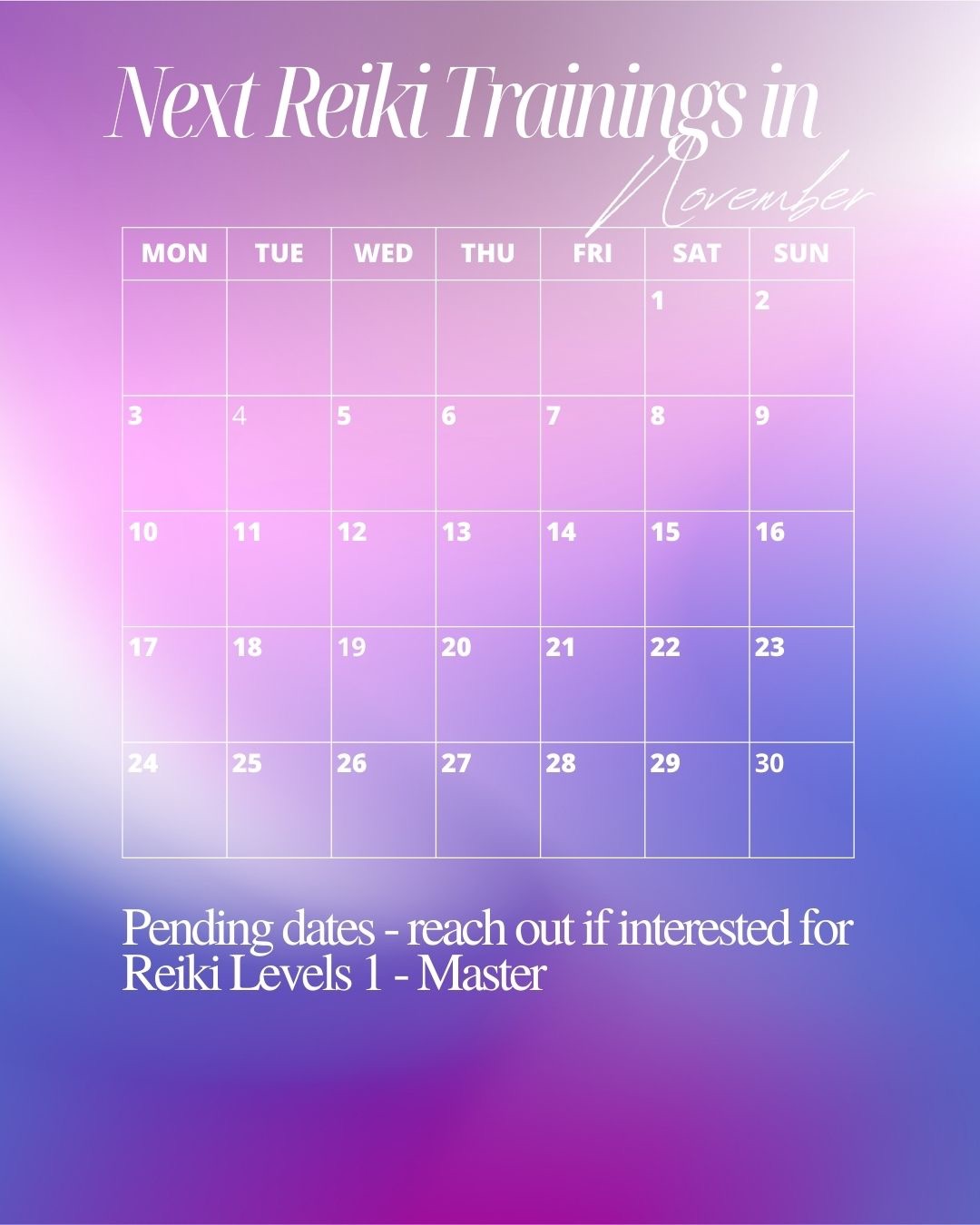 Reiki 1 2 3 Master training in Glendale CA October 2025 with Dani Margeau