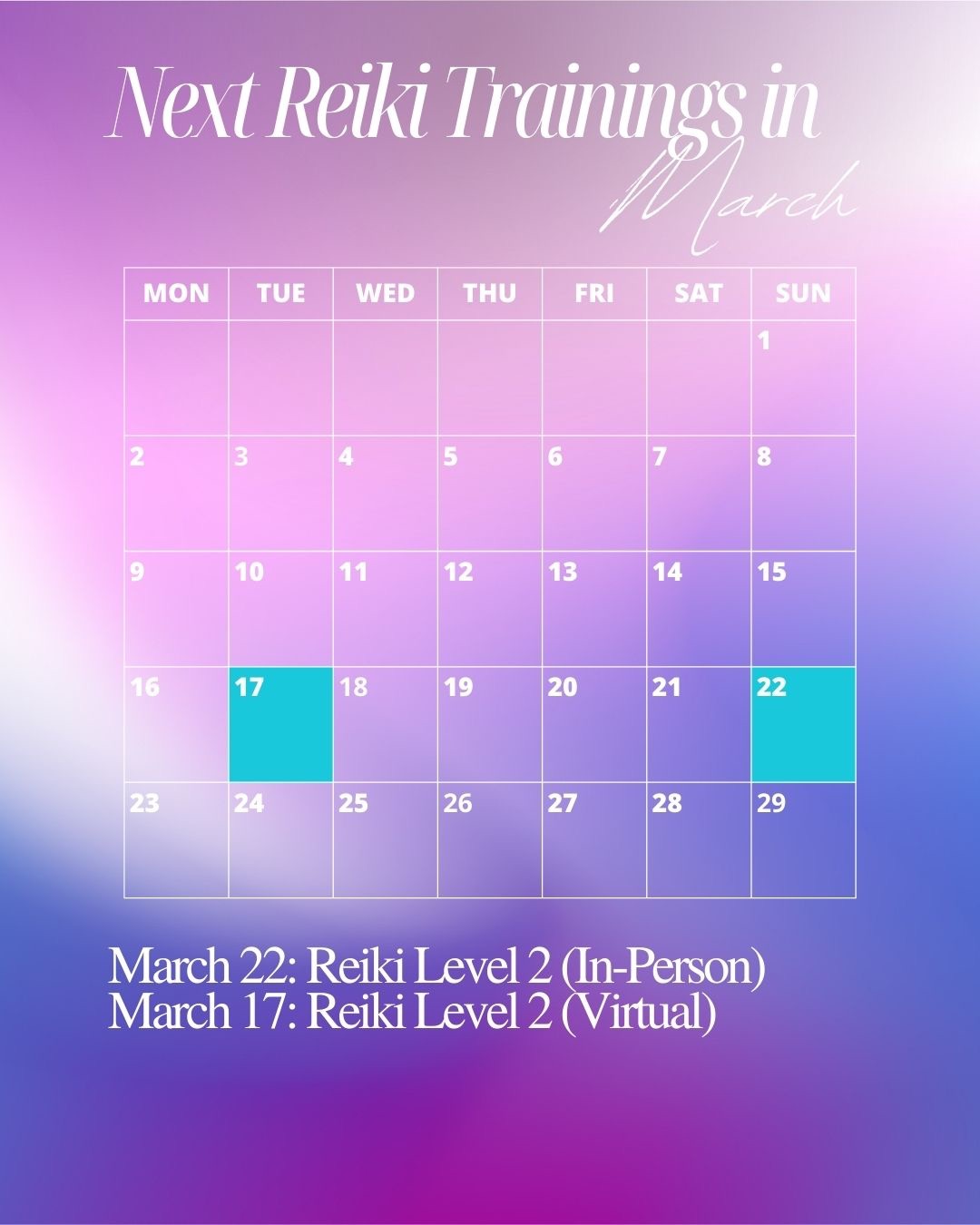 Reiki 1 2 3 Master training in Glendale CA October 2025 with Dani Margeau