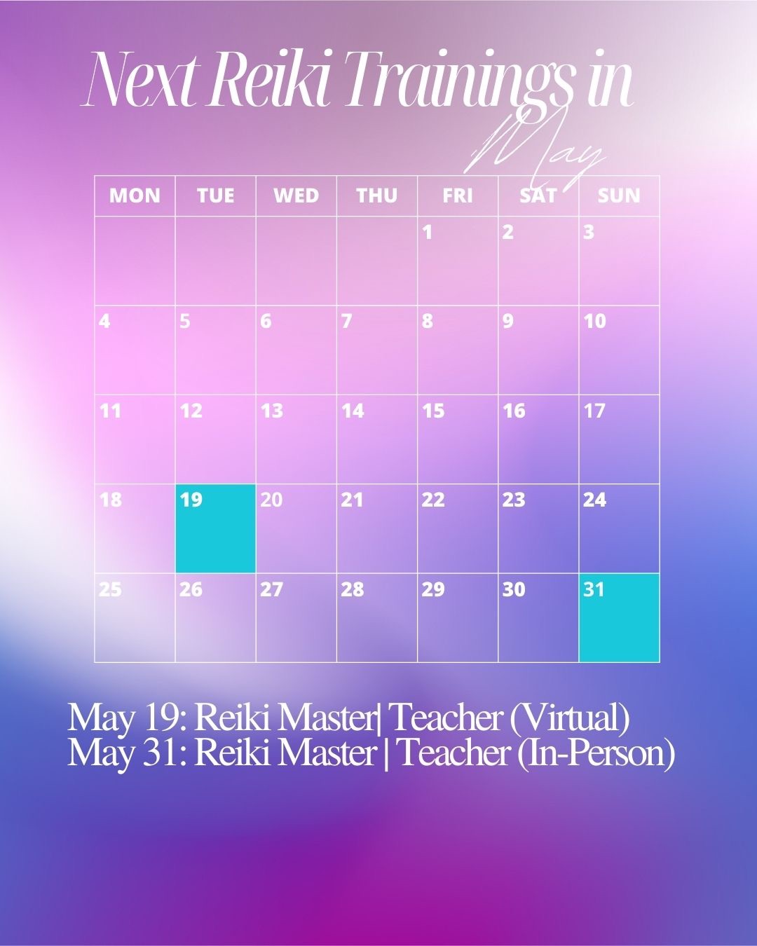 Reiki 1 2 3 Master training in Glendale CA October 2025 with Dani Margeau