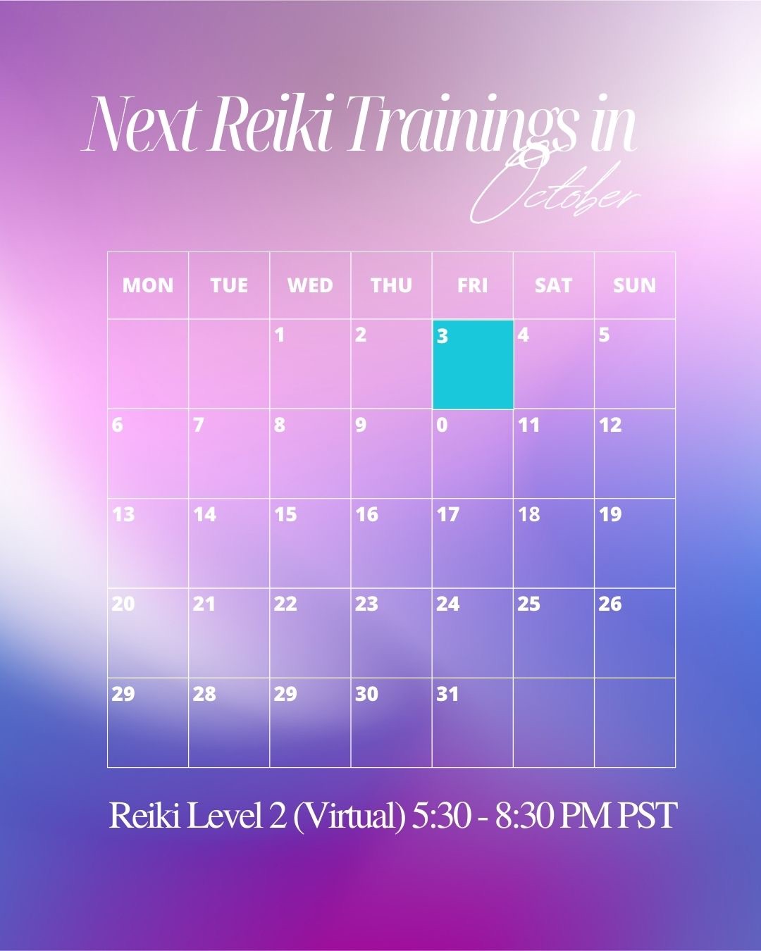 Reiki 1 2 3 Master training in Glendale CA September 2025 with Dani Margeau