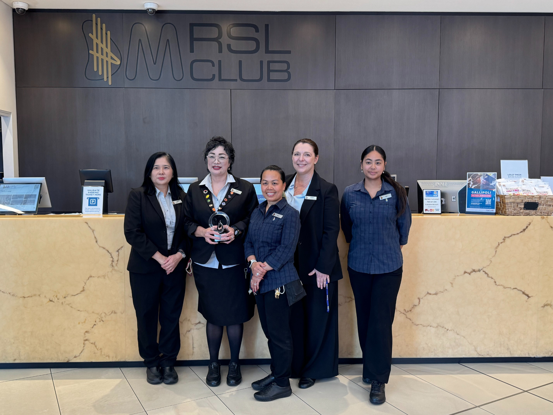 Merrylands RSL team received the second Award for Superior Customer Service 2025