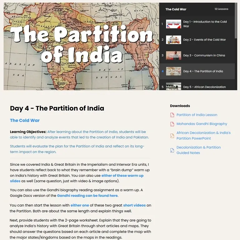 World History Lesson Plan