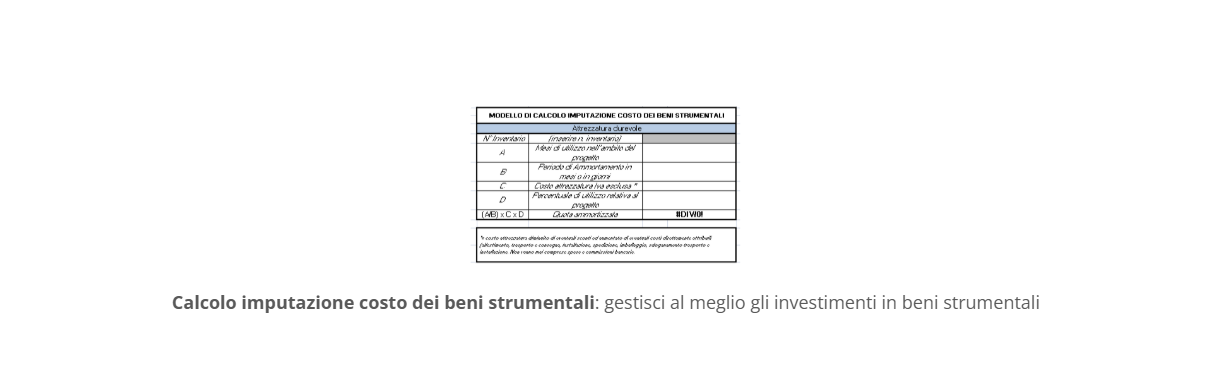 Imputazione costo beni strumentali
