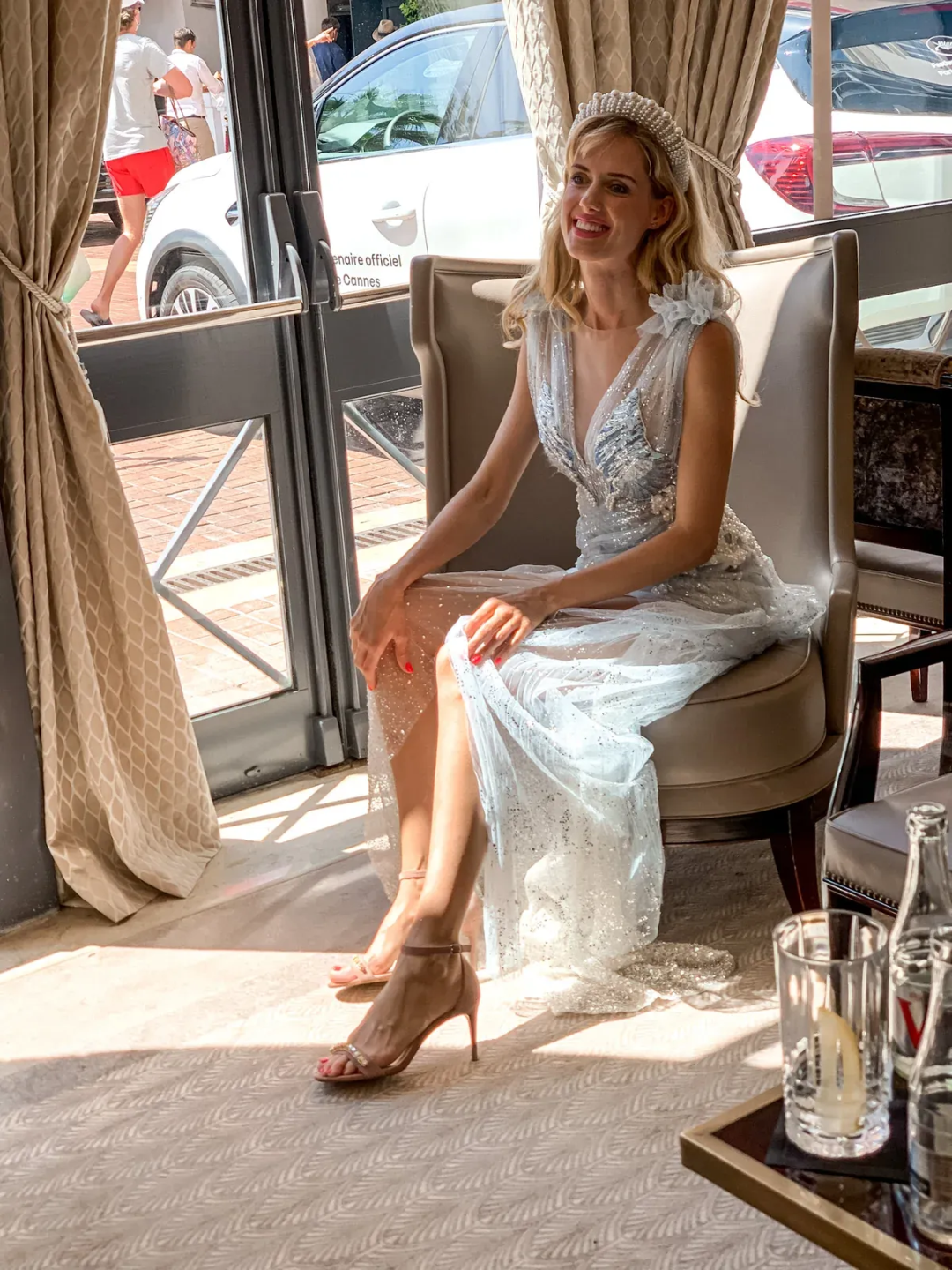 Hand-beaded lace couture gown by Valerija Fic