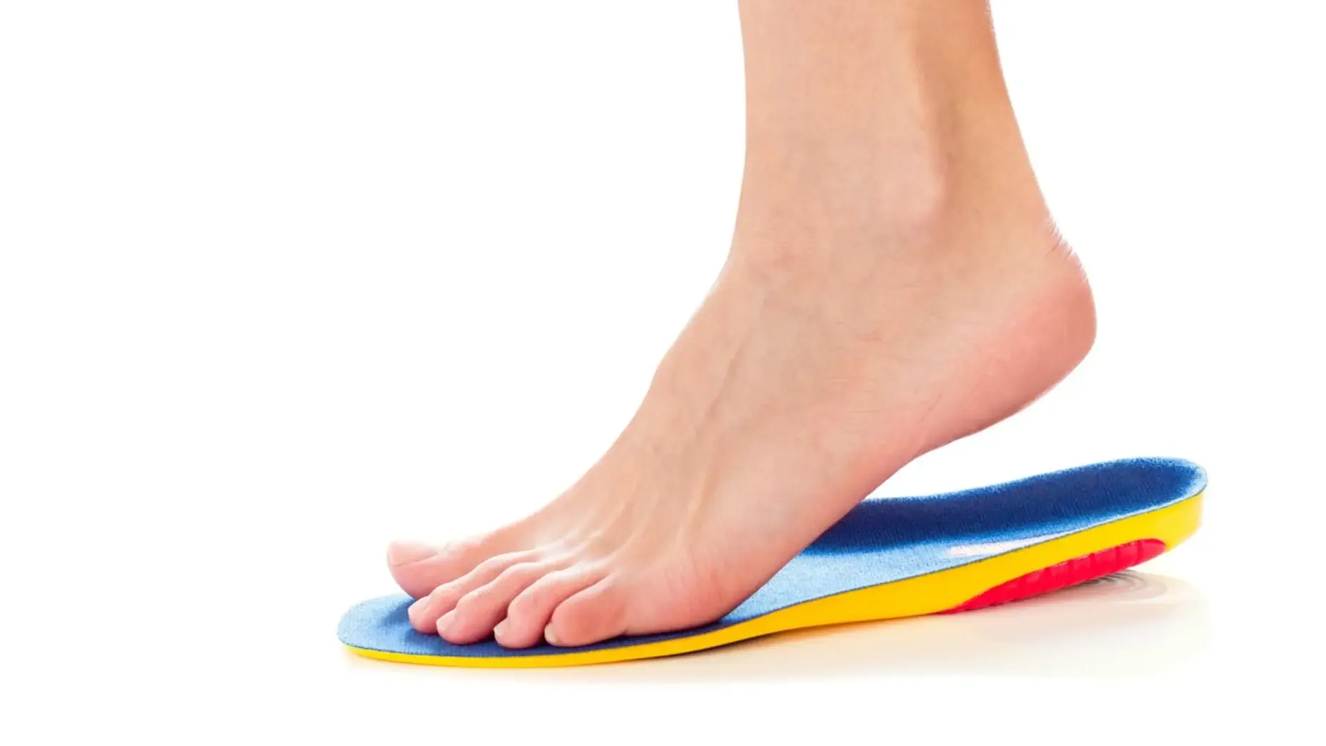 Foot standing on custom orthotic
