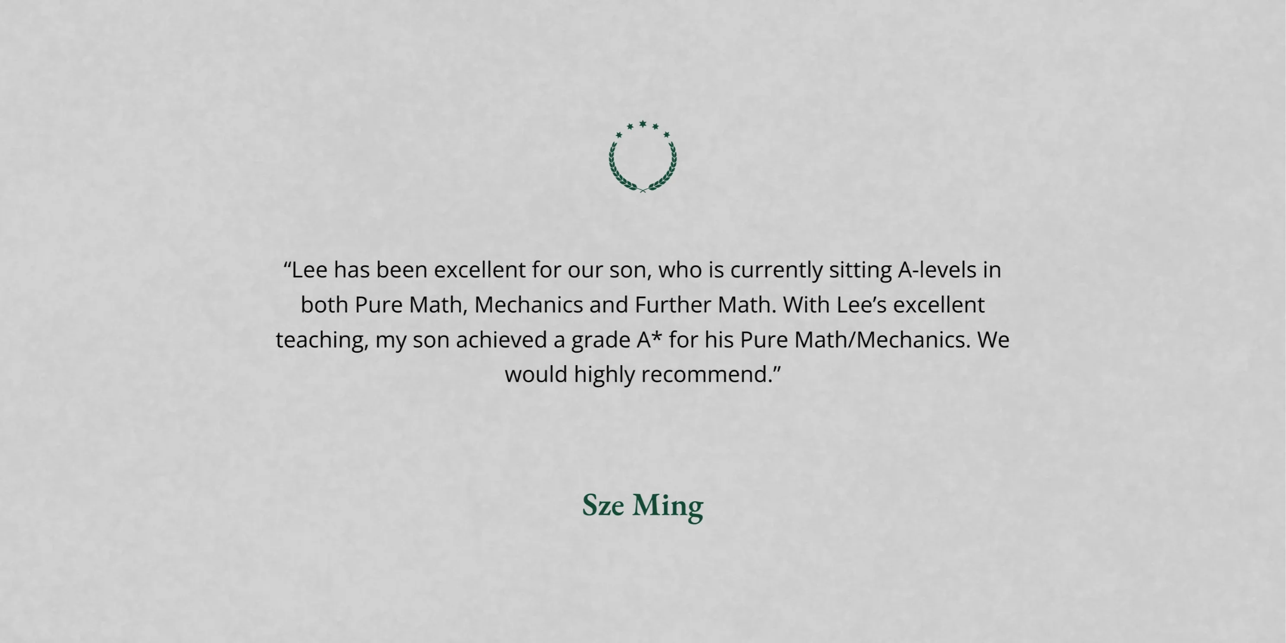 Guffick Tuition Private School Maths Tuition Testimonial