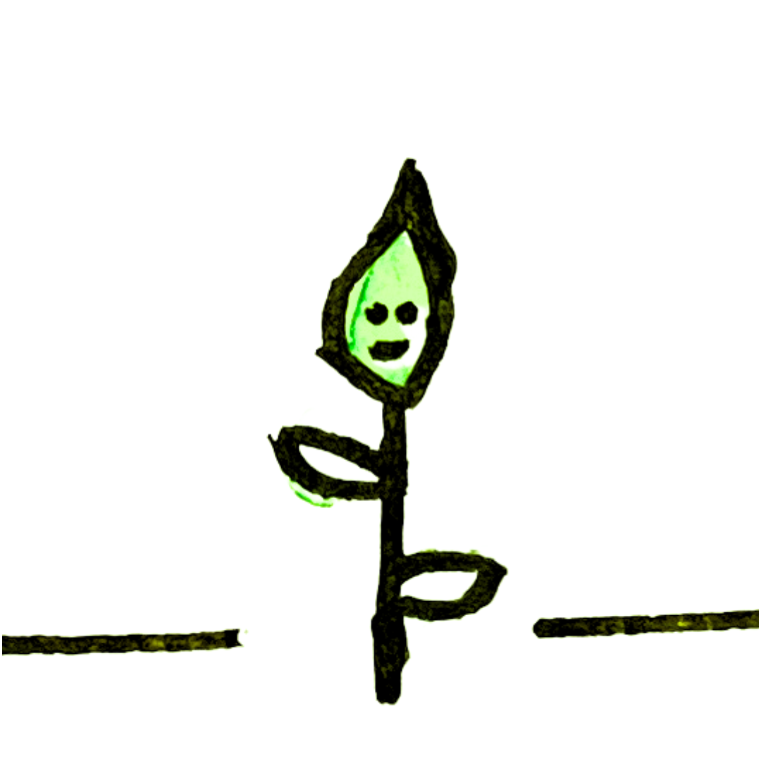 a sprout pushes through