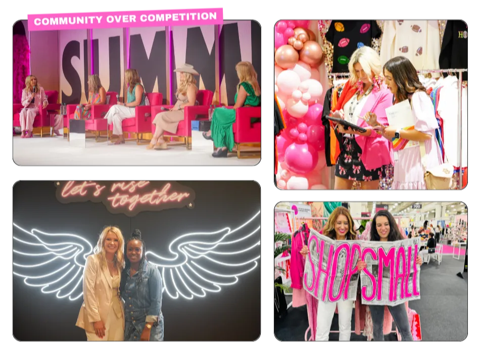 collage of boutique hub events