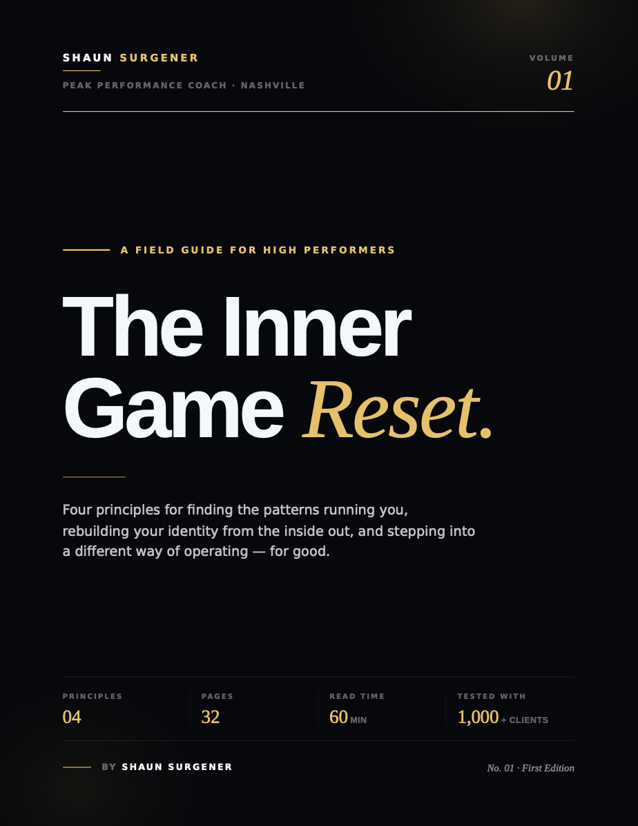 The Inner Game Reset &mdash; Volume 01, First Edition