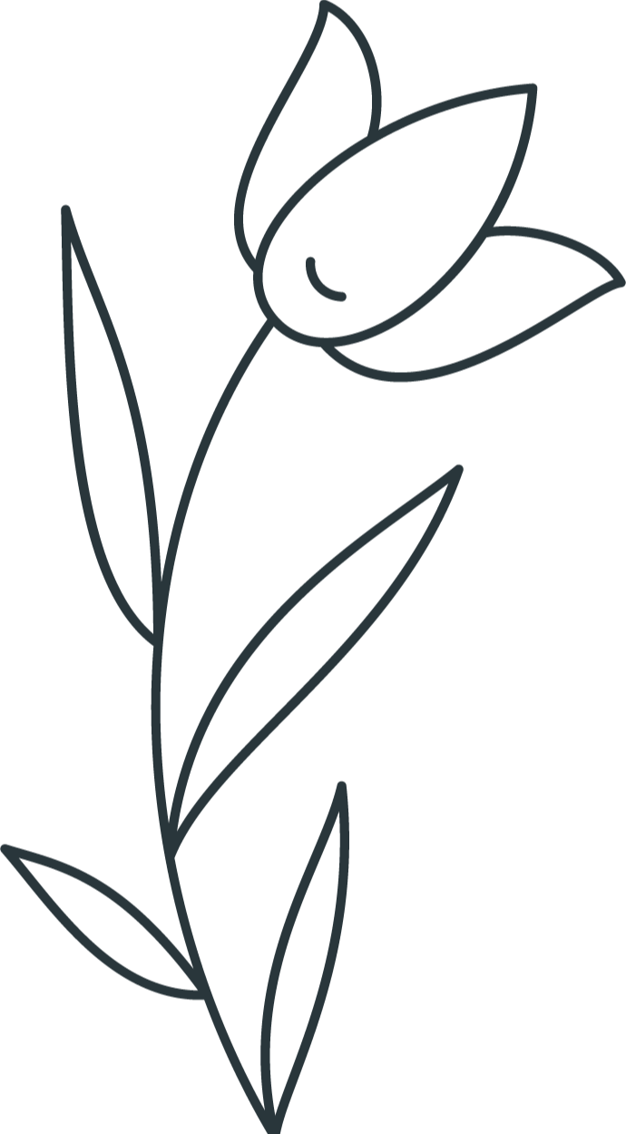 Line Drawing of a Woman Sitting as a Flower Blooms Through Her by Valenty